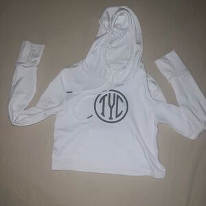 TIL you Collapse White Cropped Hoodie - medium
